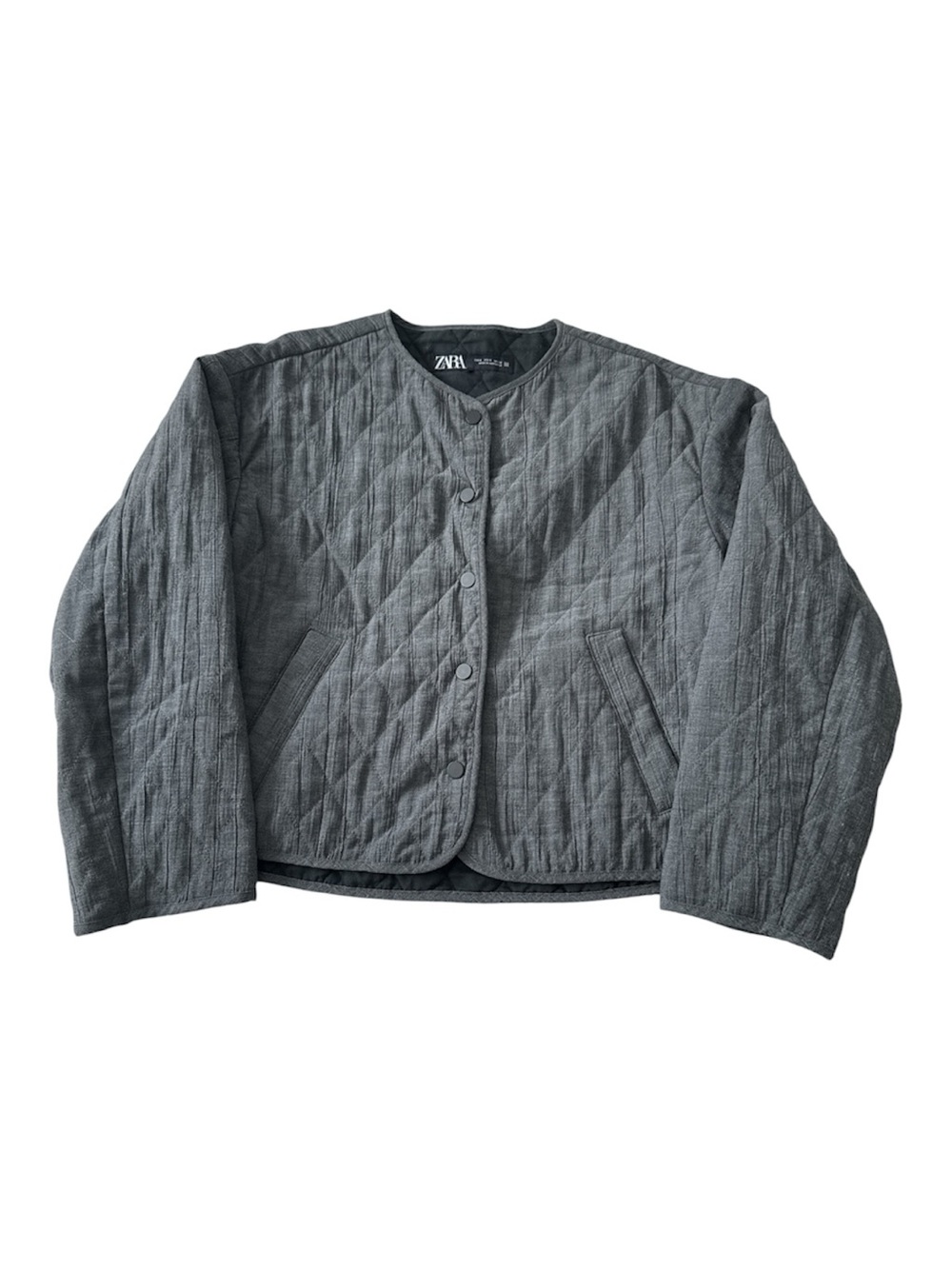 ZARA Women's Quilted Gray Jacket Size S REF 2198/597/807